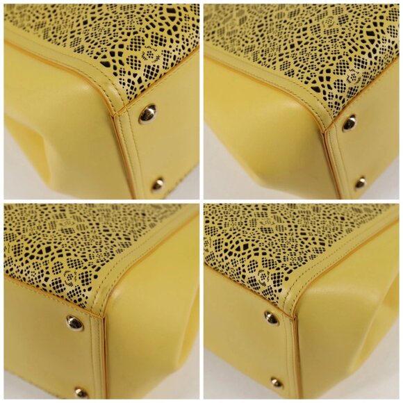 Salvatore Ferragamo Vala Chain Bag Leather 2way Yellow Gold Auth 132893V - Picture 15 of 16